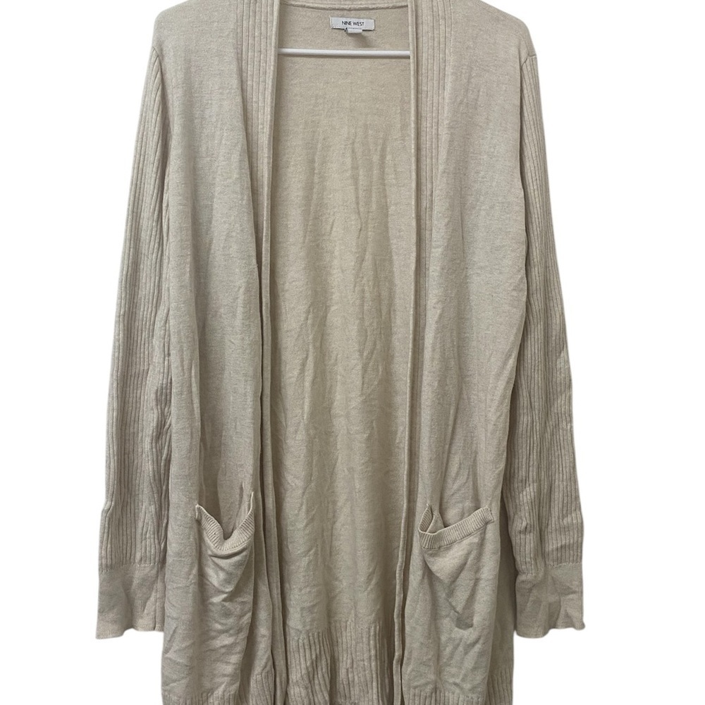 Nine West size L Women's Cream Cardigan Sweater